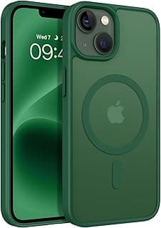 for Magnetic iPhone 14 Plus Phone Case, [Compatible with Magsafe] Slim Fit Matte Design Shockproof Bumper Protective Drop Protection Girls Women Boys Men Cover for iPhone 14 Plus, Dark Green