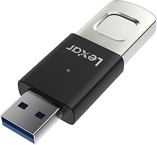 ذاكرة فلاش سعة 256 جيجابايت ببصمة الإصبع F35 برو USB 3.2 الجيل الأول، حتى 400/350 ميجابايت/ثانية للقراءة/الكتابة، 256 بت معيار التشفير المتطور وتشفير بصمات الأصابع من ليكسار، أسود (LJDF35P256G-RNBNG)