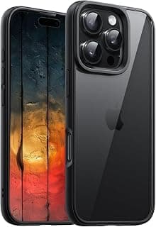 Shock-absorbing Slim Fit Bumper Case Solid Matte Black TPU Frame with Anti-Scratch Clear Back for Apple iphone (16 Pro Max)