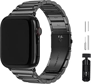 Watch Straps Compatible for Apple Watch 40mm 41mm, Metal Replacement Bracelet Bands for iWatch SE2 SE Series 8 7 6 5 4, [Black 40mm 41mm]