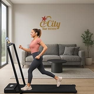 مشاية رياضية سيتي ستار برو، موتور DC، ضمان 5 سنوات، 10 كم/ساعة، 3 حصان، 130 كجم، جهاز مساج، مساحة جري 40 * 130 سم، 10 برامج، هدية دمبل وحزام يد