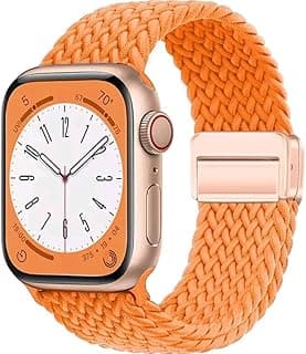 Fekra Sport Solo Loop Compatible with Apple Watch Band 46mm 45mm 44mm 49mm for Women Men,Magnetic Strap Stretchy Braided Wristband for iWatch Series 11 10 9 8 7 6 5 Ultra 2 1 SE