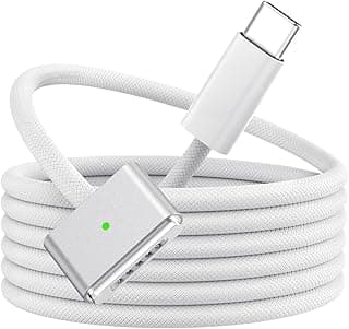 كابل 140 وات USB C Mag-Safe 3 متوافق مع MacBook Pro و MacBook Air، مغطى بالنايلون - 1.8 متر