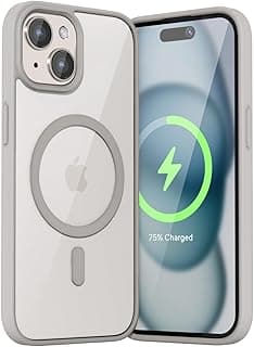 Case Magnetic Crystal Clear for iPhone 15 (6.1 Inch) Case, [Compatible with MagSafe] [Not Yellowing] [Military Protection] [No.1 Strong Magnets] Slim Phone Case Thin Cover (Titanium)
