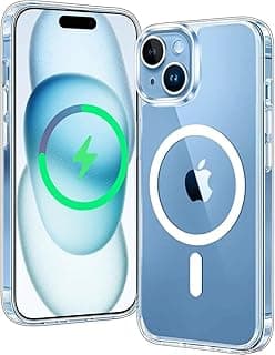 Magnetic Case for iPhone 15 Transparent, Supports Magnetic Wireless Charging, Shockproof, Scratch Resistant for iPhone 15 (Clear)