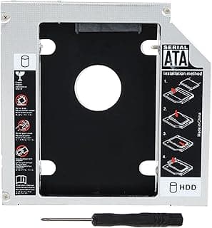 صينية علبة القرص الصلب، عالمية 9.5 ملم ساتا الى SATA 2nd SSD HDD علبة علبة مهايئ - قرص صلب حامل مع مفك متوافق مع لابتوب، اتش بي، لينوفو، ديل، ايسر