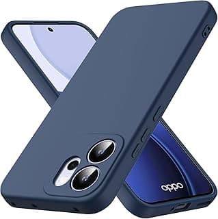 جراب سيليكون ناعم مع حماية للكاميرا وبطانة مايكروفايبر لهاتف اوبو Reno 14F 5G 4G / Reno 14 FS 5G (كحلي)