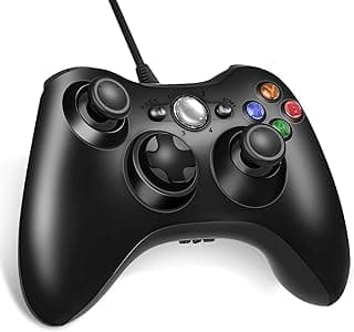 يد تحكم سلكية Diswoe لجهاز Xbox 360، يد تحكم ألعاب USB سلكية، جويستيك ألعاب مع اهتزاز مزدوج، مثالية لجلسات الألعاب على ويندوز 7/ 8/10/ كمبيوتر/Xbox 360