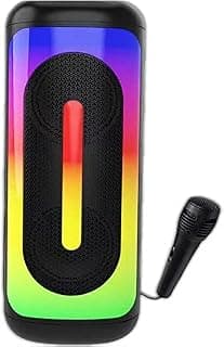 مكبر صوت بلوتوث Sub ZR-680S مع ميكروفون واضاءة LED RGB وبطارية قابلة لاعادة الشحن ومنفذ نوع C وUSB وAUX وبطاقة TF للهواتف الذكية والتلفزيون والتابلت والكمبيوتر
