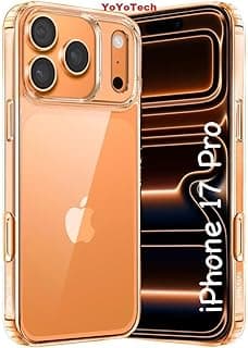 for iPhone 17 Pro Clear Case 6.3' 2025 [Anti-Yellowing] Hard Back Slim Shockproof Bumper Anti-Scratch [Military-Grade Protection] Protection Cover-Clear