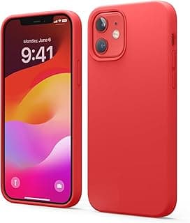 Liquid Silicone Case Designed for iPhone 12 Case & Designed for iPhone 12 Pro Case (6.1"), Premium Silicone, Full Body Protection : 3 Layer Shockproof Cover Case (Red)