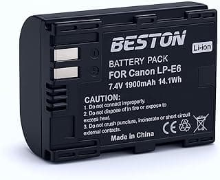BESTON Battery for Canon LP-E6: Reliable Rechargeable Battery Designed for Canon Cameras that use LP-E6.