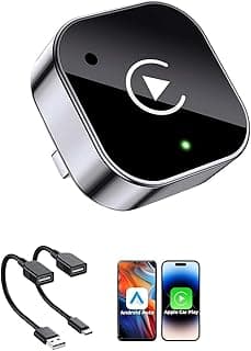 محول كاربلاي واندرويد اوتو لاسلكي للايفون واندرويد، محول USB 2 في 1، توصيل وتشغيل، اتصال تلقائي سريع، للسيارات التي تدعم النظام سلكياً من 2016 فما فوق