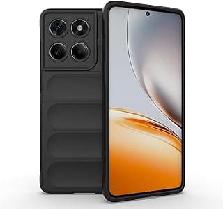 جراب هاتف متوافق مع motorola moto edge 60 fusion، غطاء حماية Magic Shield من TPU + سيليكون مقاوم للصدمات (أسود)