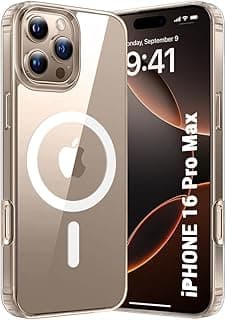 EMODIL Case for iPhone 16 Pro Max Magsafe Clear Cover Transparent Magnetic Wireless Charging Support, Shockproof Protection, Scratch-Resistant ® (Clear)