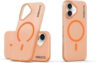 Case Back Cover for iPhone 17, Sleek Frosted Translucent Back Only Compatible with Wireless Magnetic Accessories | Anti-Scratch Shockproof Phone Case (Orange)