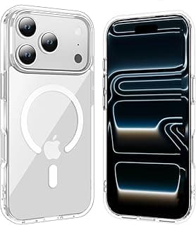 for iPhone 17 Pro Max Case Clear: [Compatible with Magsafe][Anti-Yellowing][Military-Grade Protection] Shockproof Slim Magnetic Phone Case for iPhone 17 Pro Max, Transparent