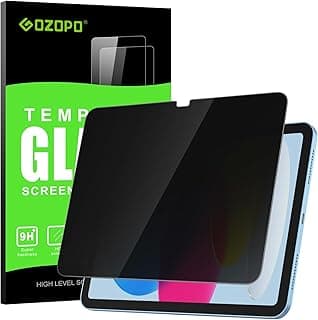 واقي شاشة خصوصية لجهاز iPad الجيل 10 (2022) مقاس 10.9 بوصة، زجاج مقوى مضاد للتجسس بوضوح عالي مع إطار للتركيب السهل