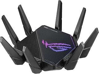 راوتر جيمنج GT-AX11000 Pro AX11000-10G ثلاثي النطاق Wi-Fi 6، معالج رباعي النواة، تقنية DFS، WTFast، QoS تكيفي، تقنية AiMesh وأمان شبكة AiProtection Pro، متوافق مع PS5