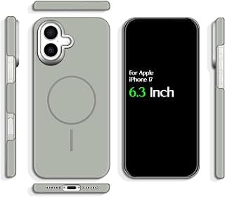 For Apple iPhone 17 PC Hard Slim Fit Back Cover, Supports Wireless Charging and Camera Hard Frame Protector Compatible With Apple iPhone 17 (6.3") (Matte Gray)