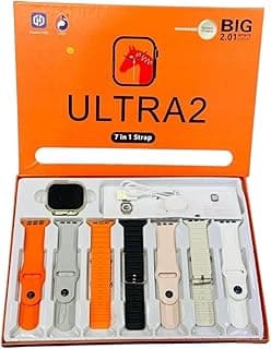 ساعة ذكية ULTRA2 بشاشة 2.01 إنش – 7 سوار بديل مختلفة – مكالمات وإشعارات – شحن لاسلكي