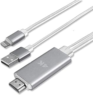 كابل 4smarts لايتنينج إلى HDMI مع وظيفة شحن 1.8 متر أبيض