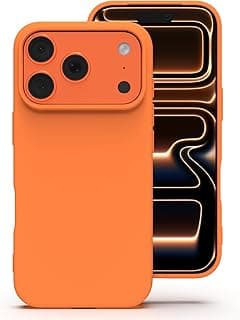 جراب سيليكون لـ ايفون 17 Pro Max، مقاوم للغبار، نحيف، سهل الحمل لـ ابل ايفون 17 Pro Max - برتقالي