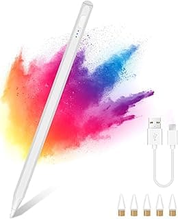 Stylus Pen for iPad, Capacitive Stylus Pen with Palm Rejection, Tilt, Magnetic Pad Pencil, 3 LED Display, Stylus for i-Pad Compatible with Pad/Pad Pro, Palm Rejection