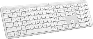 لوجيتيك كيبورد لاسلكي رفيع K950 من سيجنتشر، تصميم انيق، تبديل الكتابة بين الاجهزة، كتابة هادئة، بلوتوث، نظام تشغيل متعدد، ويندوز، ماك، كروم - اوف وايت