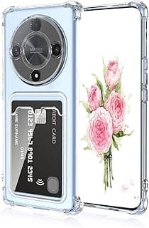 جراب شفاف لهاتف Honor x9d مع حامل بطاقات مضاد للصدمات وغير قابل للاصفرار وحماية خاصة للكاميرا (شفاف)