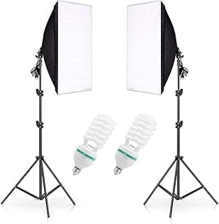 Photography rectangle continuous softbox lighting kit 4pcs 50x70cm softbox 2pcs light holder stand photo studio equipment set