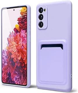 جراب سيليكون ناعم مع حامل كروت متوافق مع سامسونج Galaxy Note 10، جراب محفظة بتصميم عصري ناعم (لافندر)