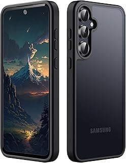 Shock-absorbing Bumper Case Solid Black Matte TPU Frame with Anti-Scratch Clear Back for Samsung Galaxy A36 5G (Black)
