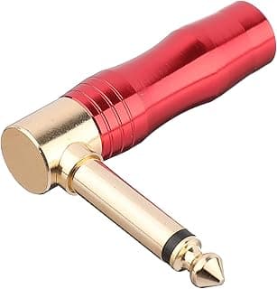 kx 1981 Auxiliarym male 90degree ts 1/4 audio stereo jack goldplated connector - red