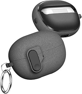 Shockproof Silicone Case for Huawei FreeBuds Pro 4/Pro 3 Earbuds, Clear Soft Full Body Protective Cover, Noise Cancelling True Wireless Earbud Case with Lanyard, Dark Gray