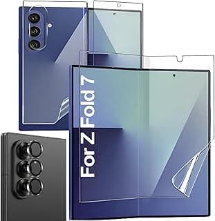 4-in-1 HD Clear Flexible Gelatin Screen Protector Set (Front Back Inside Screen) with Camera Lens Protector Anti-Glare Scratch-Resistant [Not Glass] Compatible With Galaxy Z Fold 7