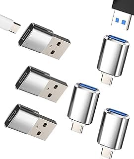 محول USB C أنثى إلى USB ذكر (6 قطع) OTG 3.0 Type C لشحن ونقل البيانات متوافق مع ابل ايفون 16 15 برو ماكس، ايباد، ماك بوك، وسامسونج S25 S24 S23 S22