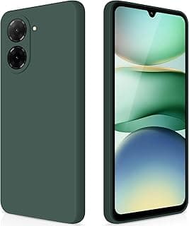غطاء لهاتف شاومي Redmi A5 4G سيليكون، غطاء TPU نحيف مضاد للصدمات مع طبقة داخلية من الألياف وحماية للكاميرا، أخضر