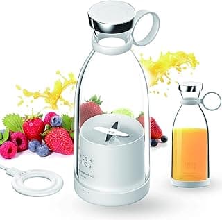 Blender Smoothie Makers, Portable Blender Mini Jug Blenders, Multifunctional Personal Blender with USB Rechargeable, for Baby Food, Travel, Office, Gym (White)