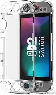 Dockable Transparent Case Compatible with 2025 Nintendo Switch 2, Scratch-Resistant, Hard PC Cover for Nintendo Switch 2
