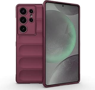 جراب هاتف UNBLACK بتصميم Magic Shield من مادة TPU + سيليكون مضاد للصدمات متوافق مع سامسونج جالكسي S25 Ultra (أحمر)