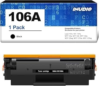 خرطوشة 106A مع رقاقة متوافقة مع اتش بي106A W1106A لطابعات اتش بي ليزر متعددة الاستخدامات 137fnw، 107w، 135a، 135w، 135r ليزر،107a، 107r، 135wg، 137fwg (اسود، قطعة واحدة)