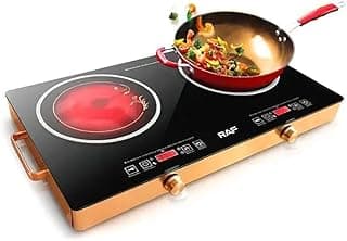 RAF Electric Hot Plate Two Burner R.8088, 750 Watt, 220v, 50Hz, Black