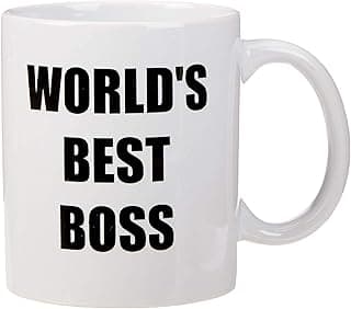 مج قهوة جميل بطبعة عبارة "World's Best Boss" سعة 330 مل - اقوال ونكات ساخرة مضحكة، مع كتاب الكتروني مجاني من بلوجراس ماجز