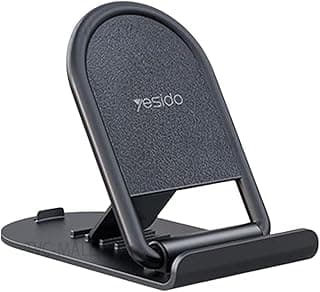 C141 Folding Hands-free Phone Holder 4 Angles Adjustable Anti-slip Desktop Stand - Black