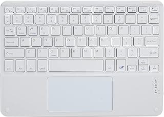Wireless Bluetooth Keyboard, Square 10 Inch Keyboard, Multifunctional Keyboard, External Bluetooth, Touchpad with Smartphones, Tablets, Laptops, Computers (White)