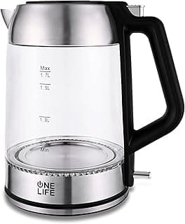 غلاية زجاج وستانلس ستيل - 1.7 لتر EKC1805GS-2200 وات