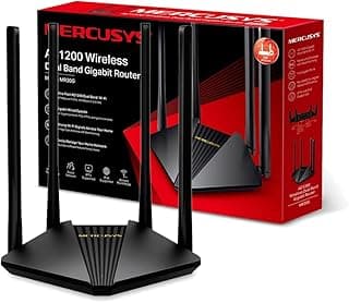 راوتر MER30G AC1200 MU-MIMO لاسلكي ثنائي النطاق جيجابت واي فاي بسرعة 1.2 جيجابايت في الثانية يدعم IPTV وIPv6 ووضع نقطة الوصول وتغطية أوسع مع 4 هوائيات عالية الكسب من ميركوسيس