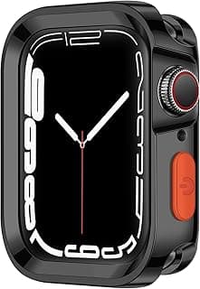 Nopatia Case for Apple Watch Series 8/7 (45mm) Series 6/5/4/SE (44mm) Soft Shockproof Full Body Protection Precise Cutouts Lightweight Durable Rugged Protection Matte Black