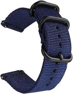 20mm Cnvas Nylon Strap Fits Samsung Galaxy watch 4 2022, Band Gear sport wrist bracelet, Galaxy Watch Active blue
